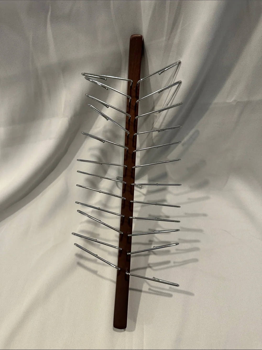 Wood and Chrome Multi-bra or tank Hanger - Brown